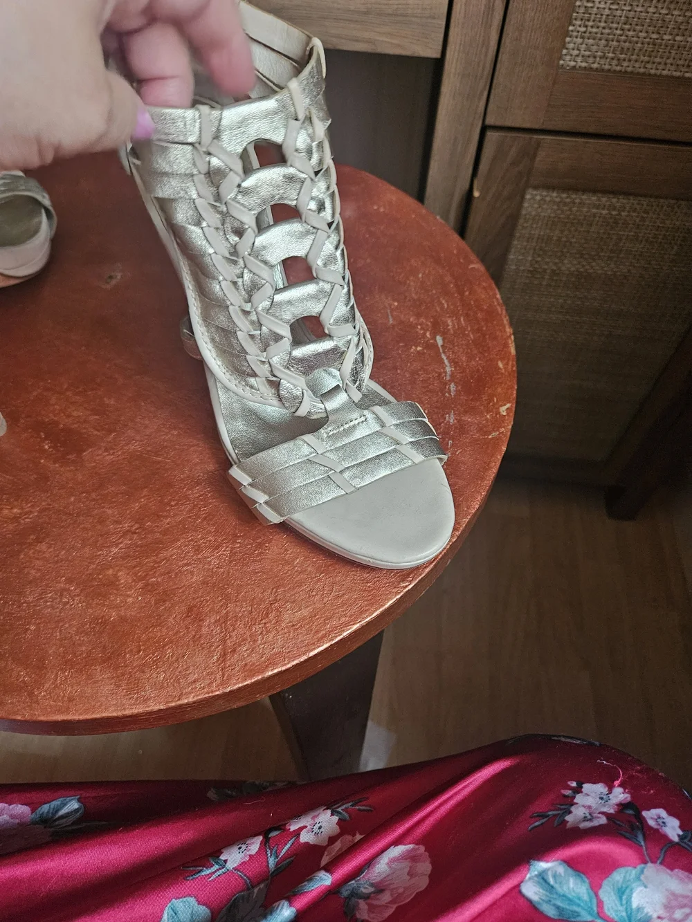 Cole Haan Silver Braided Leather High-Heel Sandals Size 10 Nikeair Comfartable